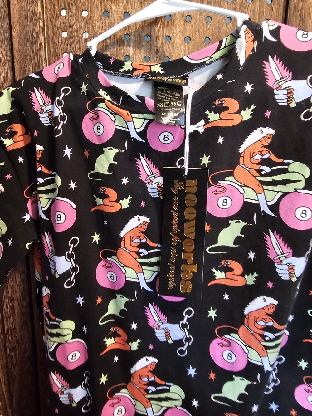 Nooworks Mean Machine Shirt Dress Size Medium - Picture 2 of 4